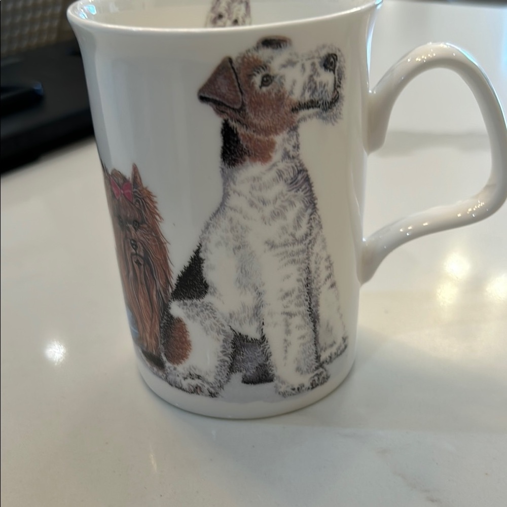 Fine bone English China Roy Kirkham White and Black Dog mug